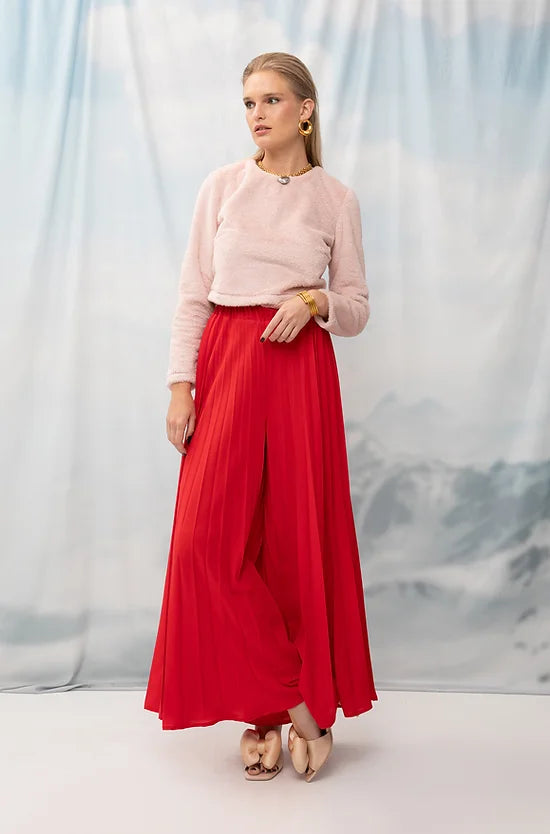 Fully-Pleated Pants Red - Andreakou Concept Store