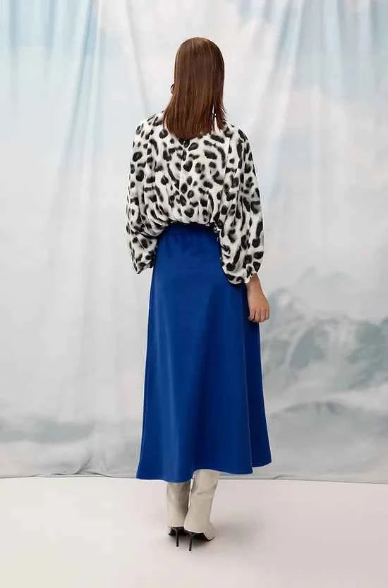 Knitted Cropped Top Leopard White