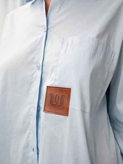 Oversized Poplin Shirt Sky Blue