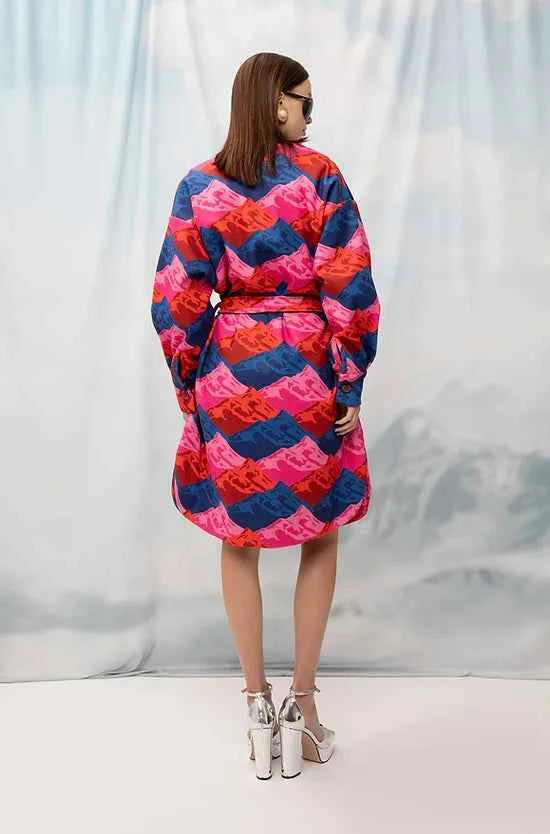 Oversized Coat Mountains Red