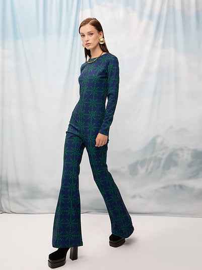 Flared Jumpsuit Snowflakes