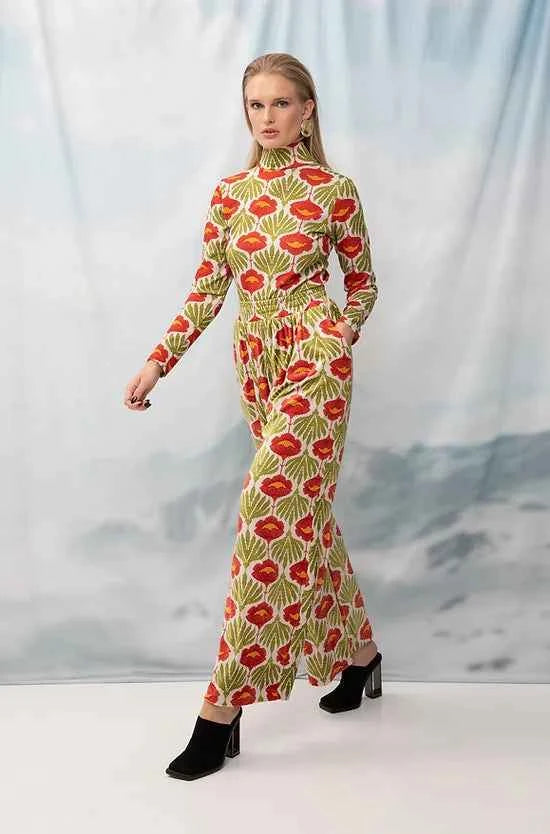 Velour Palazzo Pants Garland Ivory