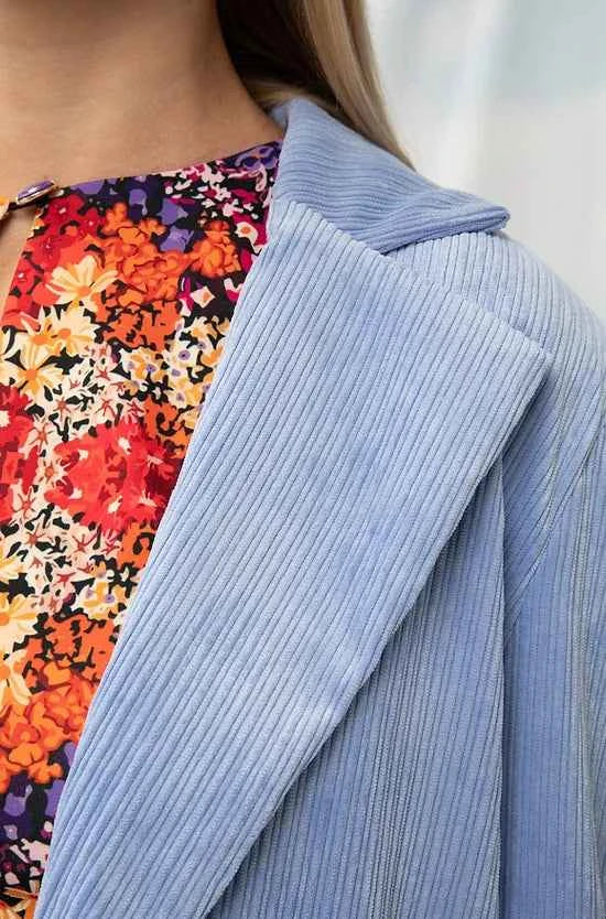 Corduroy Oversized Blazer Light Blue