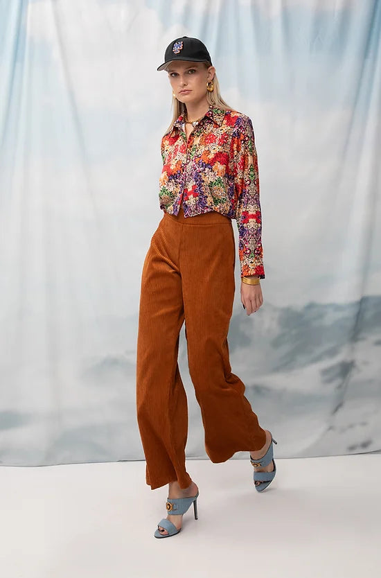 Cropped Shirt Flowers - Andreakou Concept Store