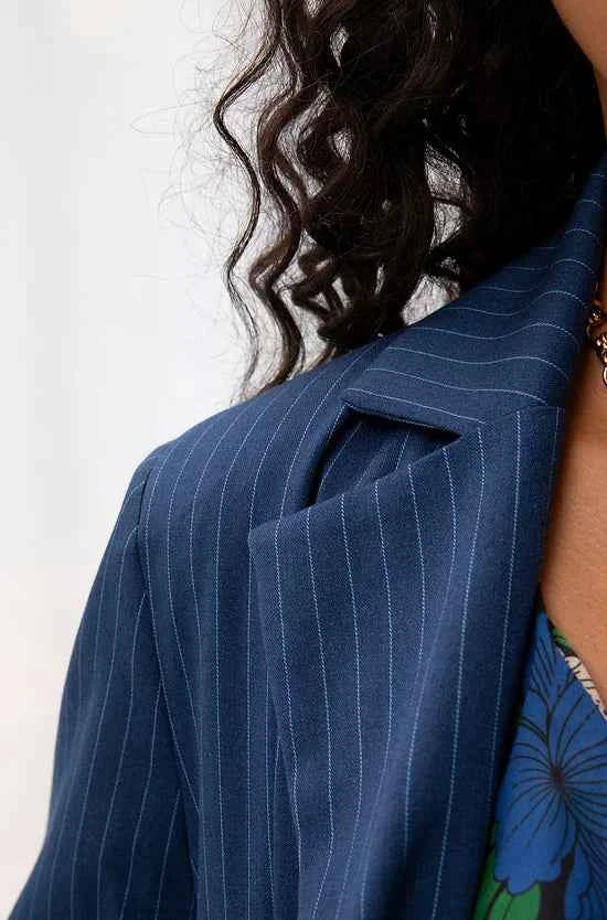 Oversized Blazer Blue Stripes