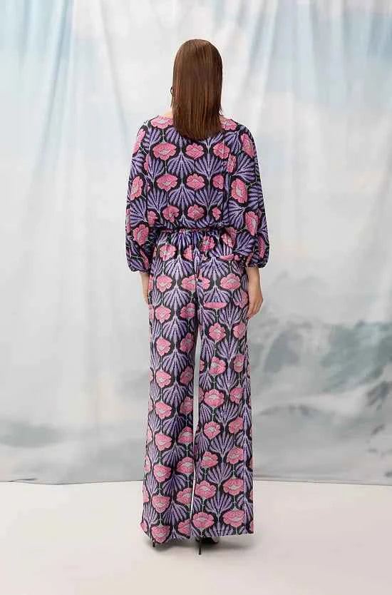 Velour Palazzo Pants Garland Black