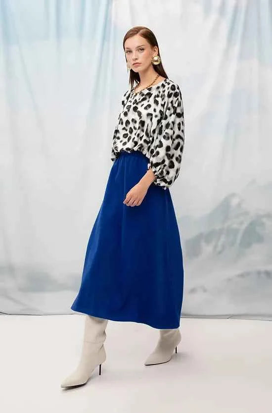 Knitted Cropped Top Leopard White