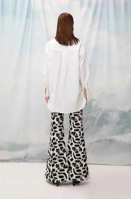 Flared Pants Leopard White