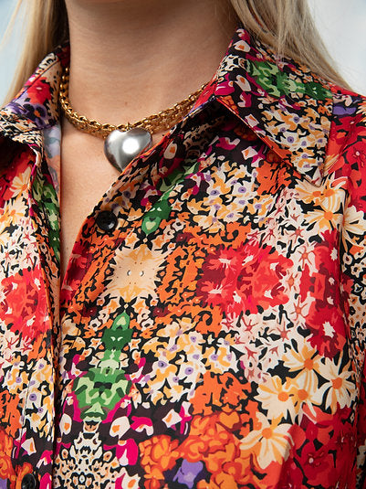 Cropped Shirt Flowers - Andreakou Concept Store
