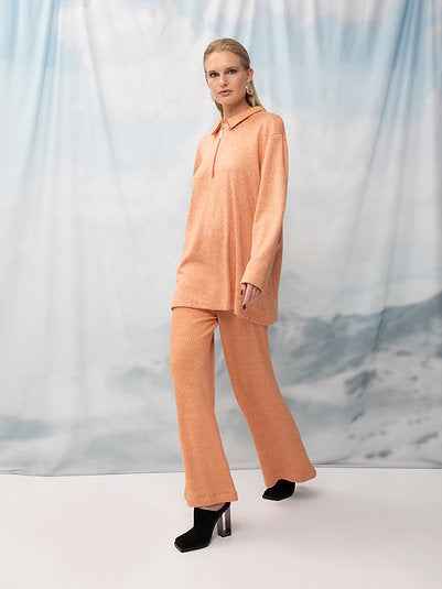Knitted Palazzo Pants Orange
