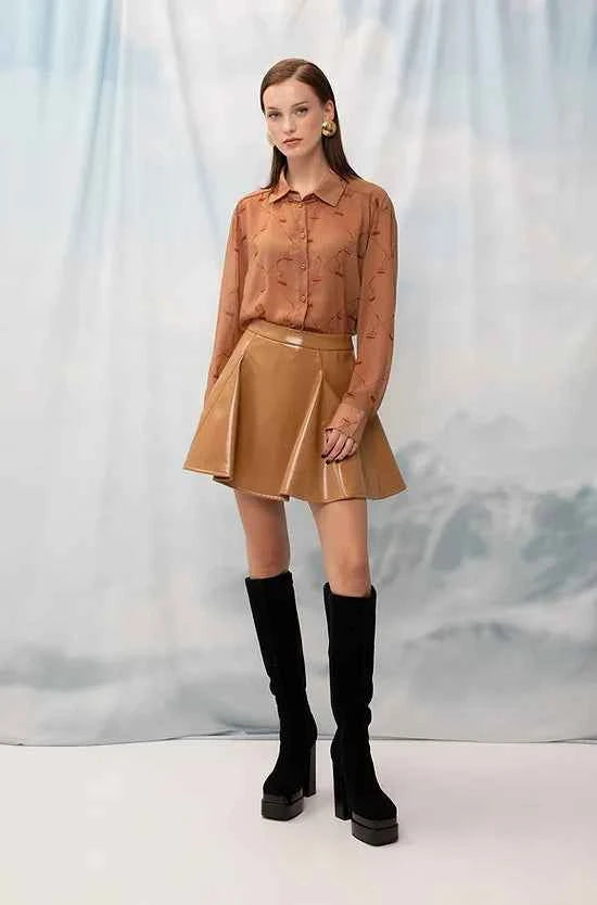 Long-Sleeve Chifon Shirt Teleferique