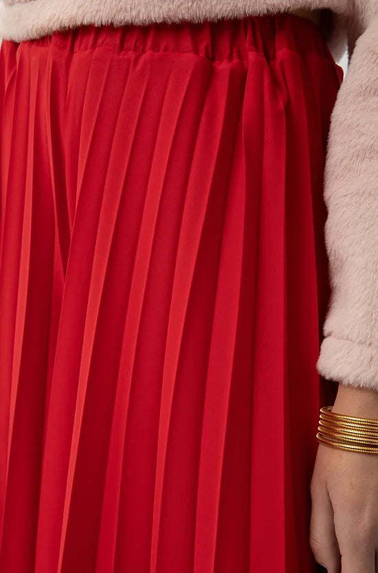 Fully-Pleated Pants Red - Andreakou Concept Store