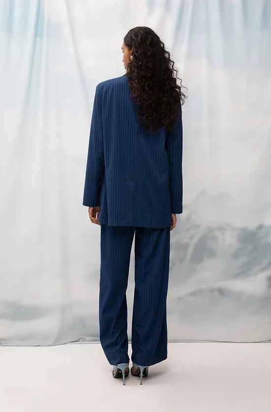Oversized Blazer Blue Stripes