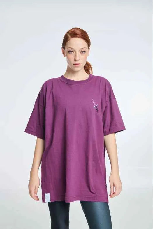 Short-Sleeve T-Shirt One color with Silk print Abstract