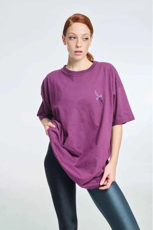 Short-Sleeve T-Shirt One color with Silk print Abstract
