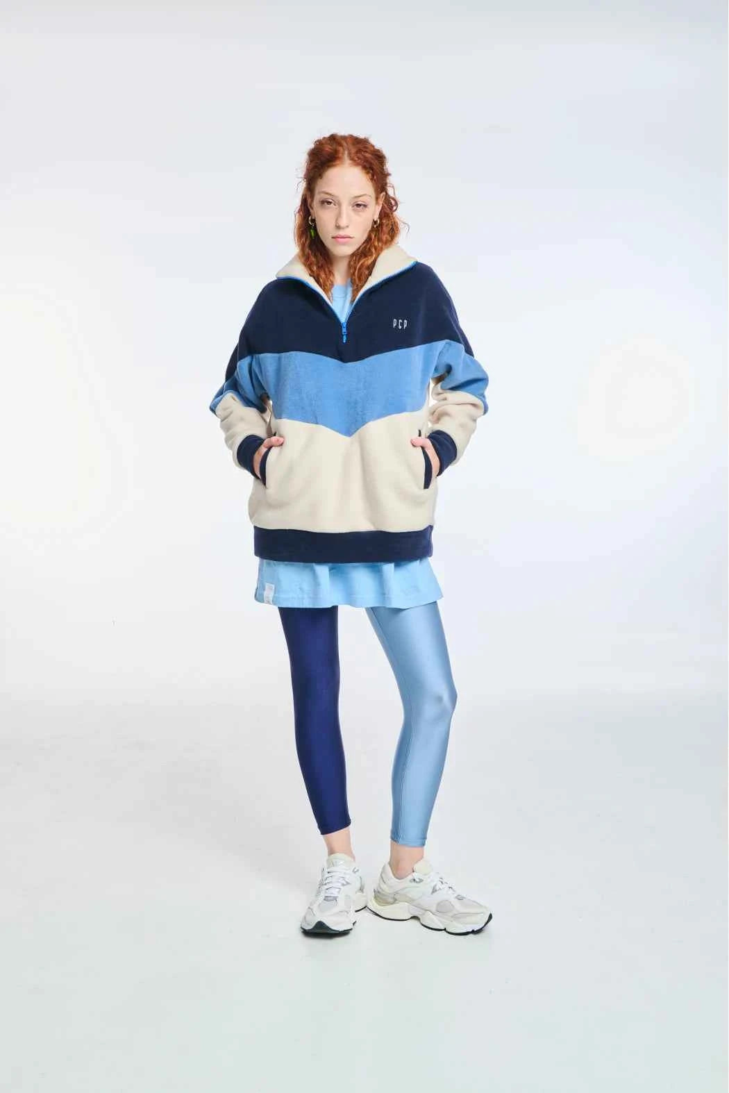 Fleece Hoodie with embroidery Frankie Baby Blue