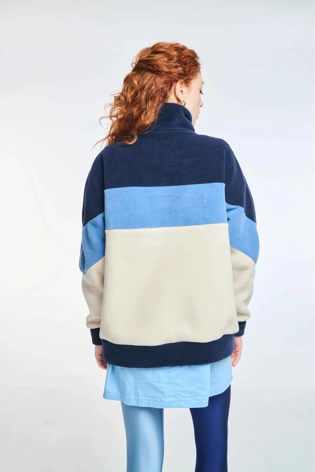 Fleece Hoodie with embroidery Frankie Baby Blue