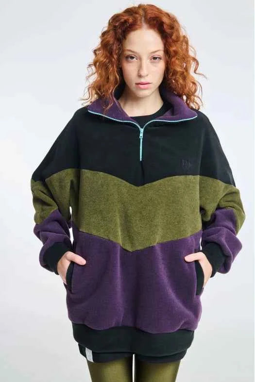 Fleece Hoodie with embroidery Frankie Olive