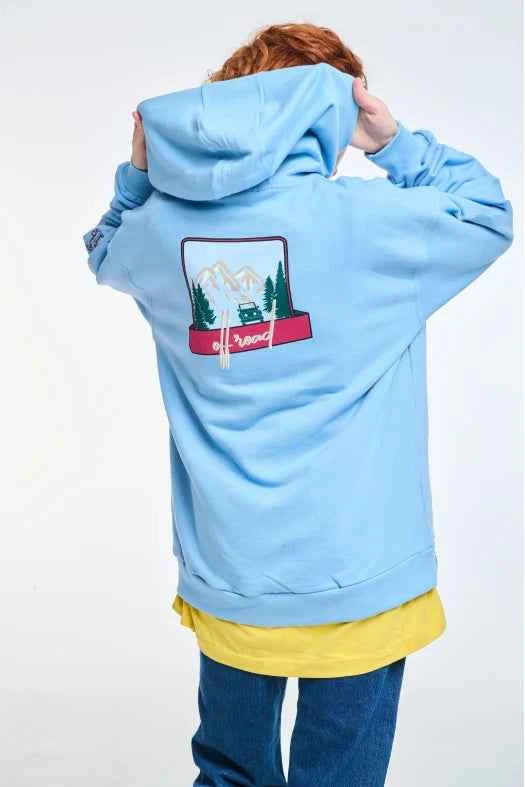 Hoodie with Embroidery and Silk print Off Road