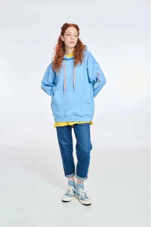 Hoodie with Embroidery and Silk print Off Road