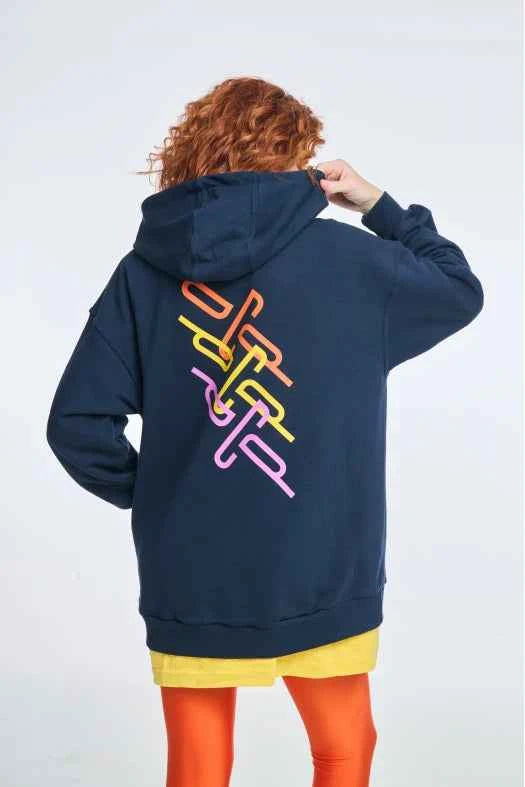 Hoodie with Silk print Abstract