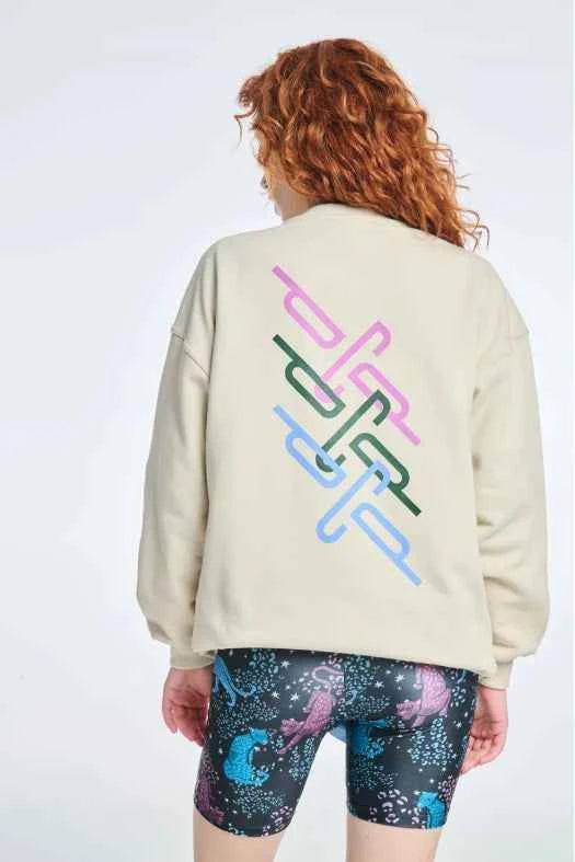 Sweatshirt with abstract silk prints