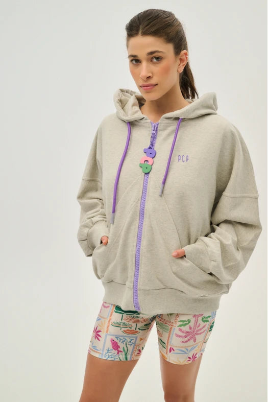 Γυναικεια Ζακετα με κουκουλα, φερμουαρ και κεντημα - SOUZANA - Andreakou Concept Store