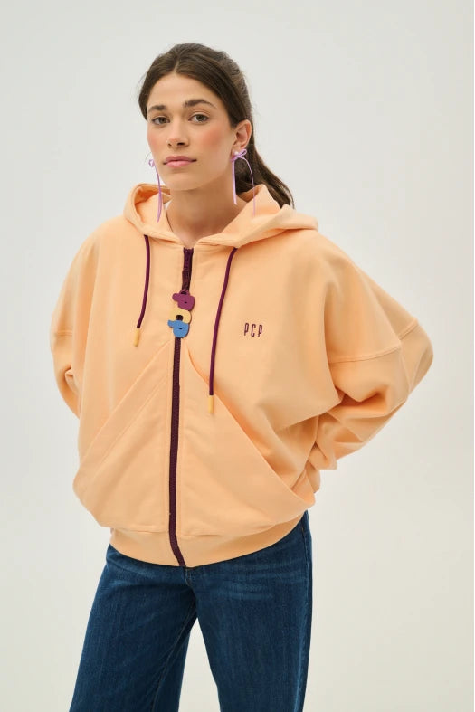 Γυναικεια Ζακετα με κουκουλα, φερμουαρ και κεντημα - SOUZANA - Andreakou Concept Store