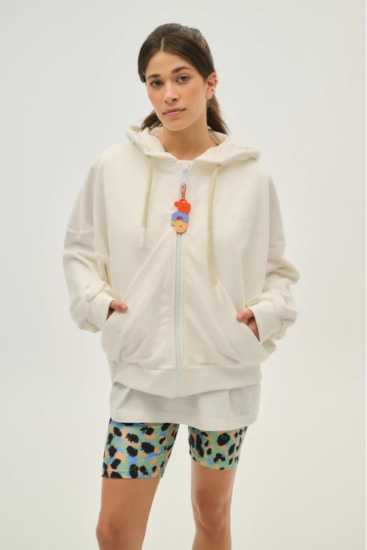 Γυναικεια Ζακετα με κουκουλα, φερμουαρ και κεντημα - SOUZANA - Andreakou Concept Store