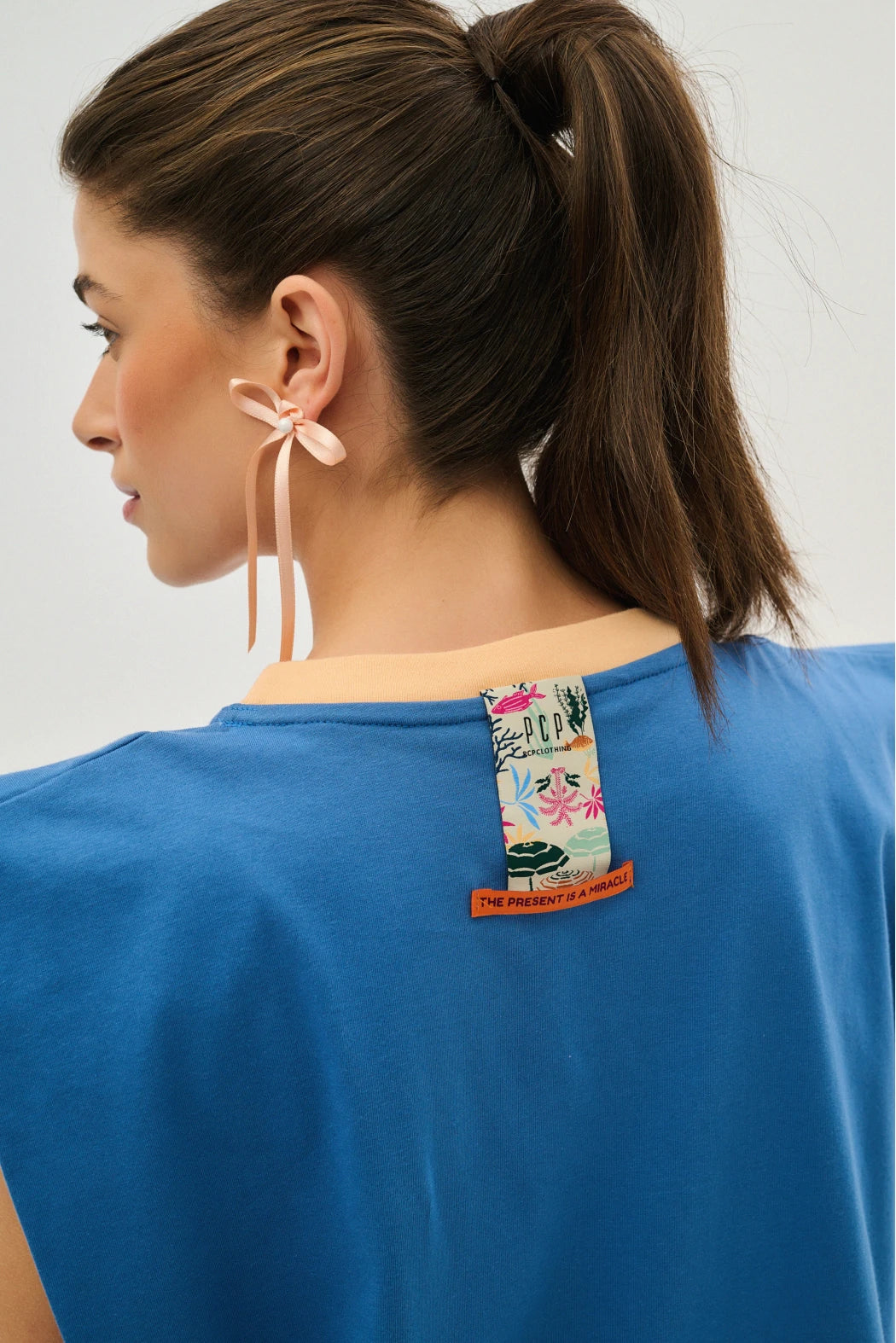 Γυναικειο αμανικο μπλουζακι με μεταξοτυπια - Cherry - Andreakou Concept Store