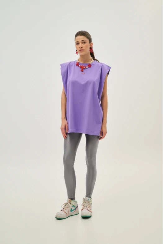 Γυναικειο αμανικο μπλουζακι με μεταξοτυπια - Paradise - Andreakou Concept Store