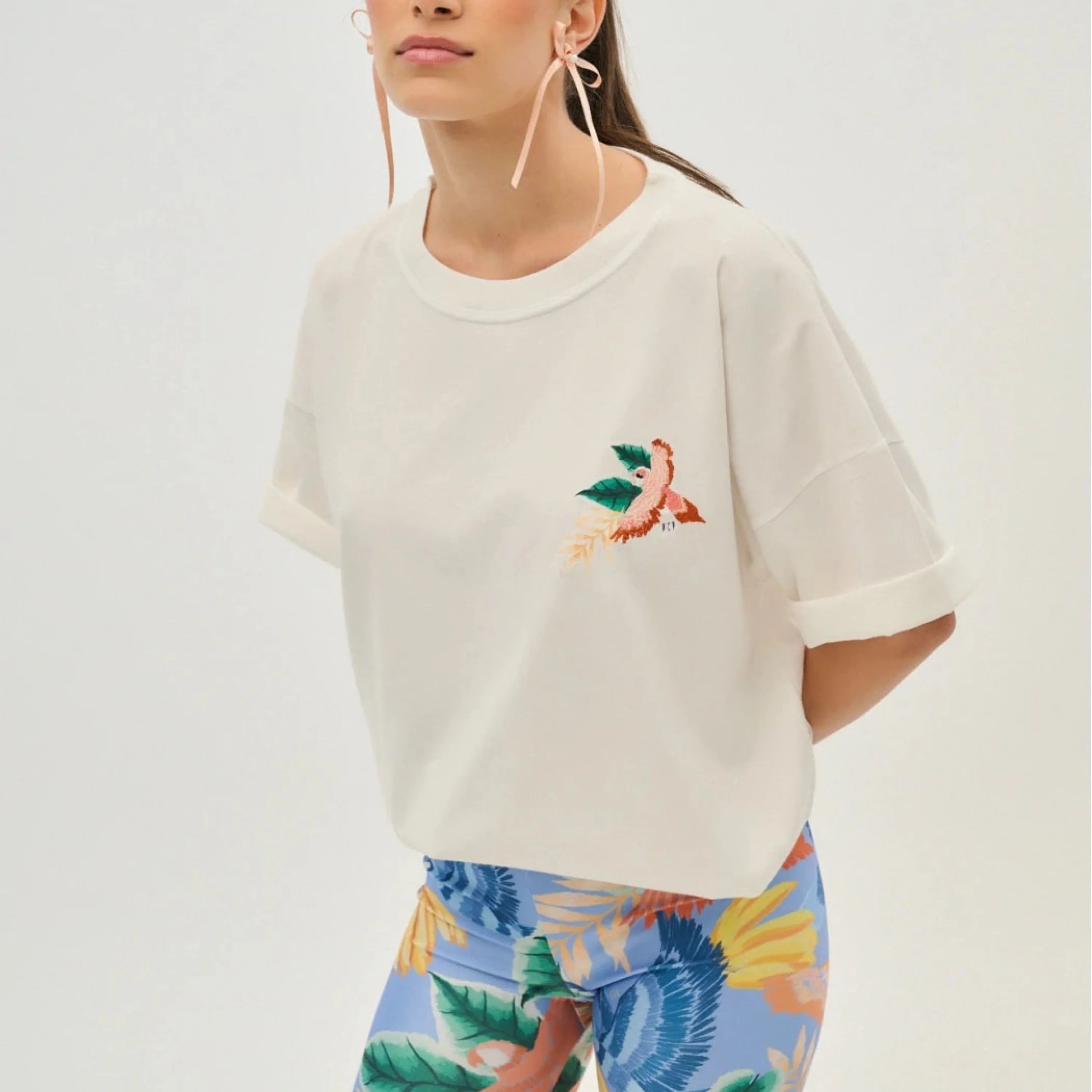 Γυναικείο Κοντομάνικο Μπλουζάκι με Tυπωμα - Parrot - Andreakou Concept Store