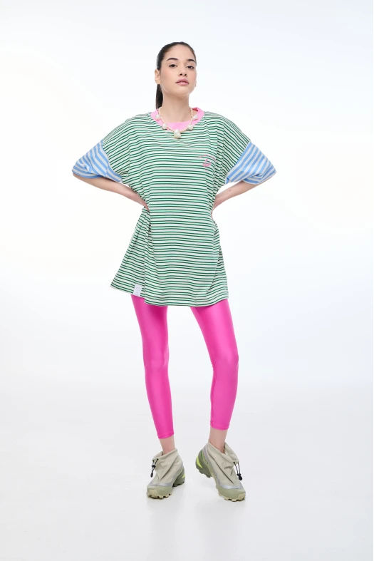 Γυναικειο κοντομανικο μπλουζακι με μεταξοτυπια - Cherry Stripes - Andreakou Concept Store