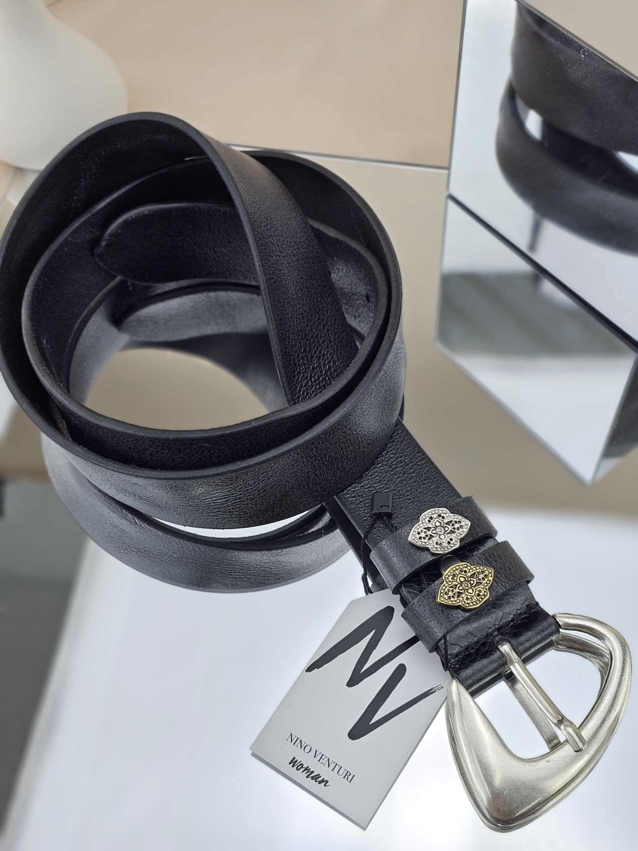 Leather Belt Black WB743 - Andreakou Concept Store