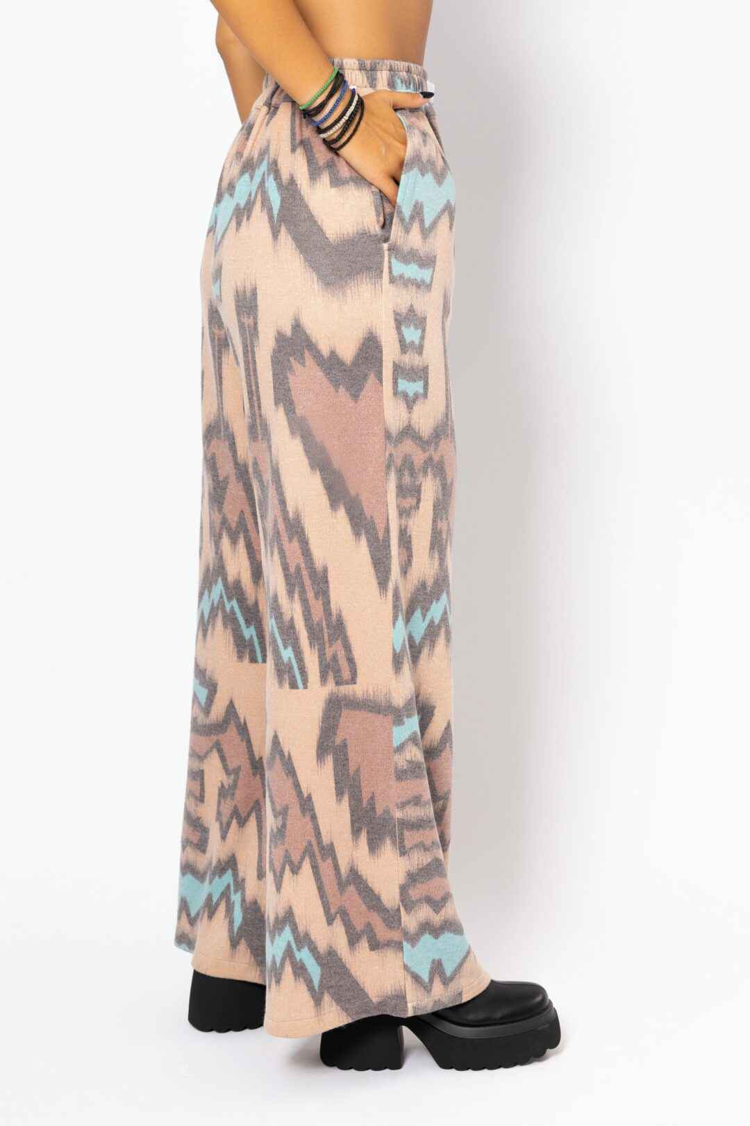 Knitted Bohemian All Over Print Trouser