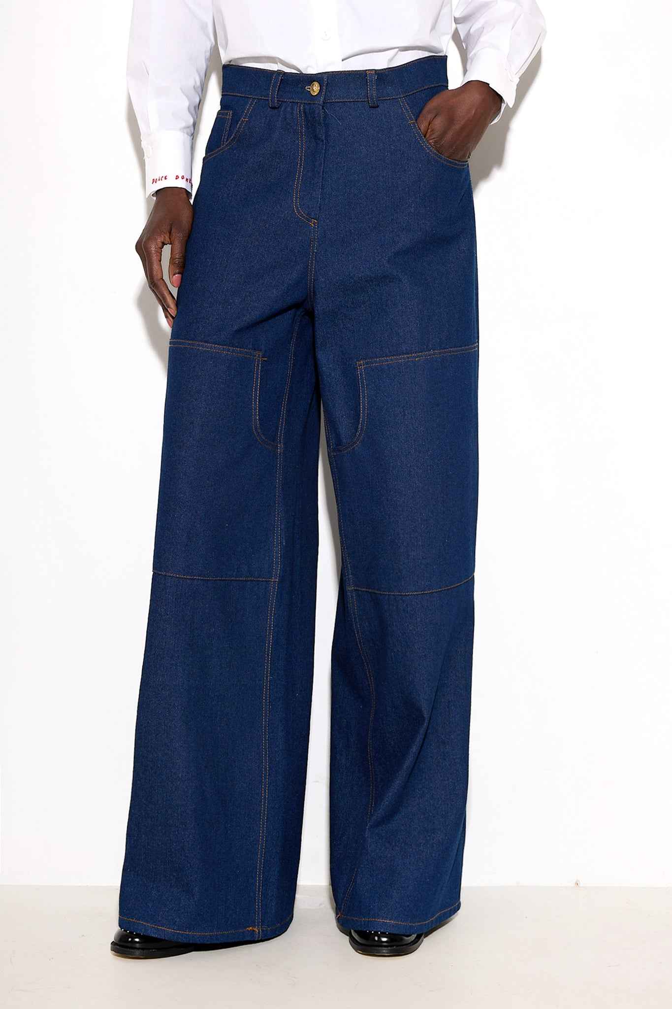Jeans Trousers with Square Pockets for Stylish Comfort