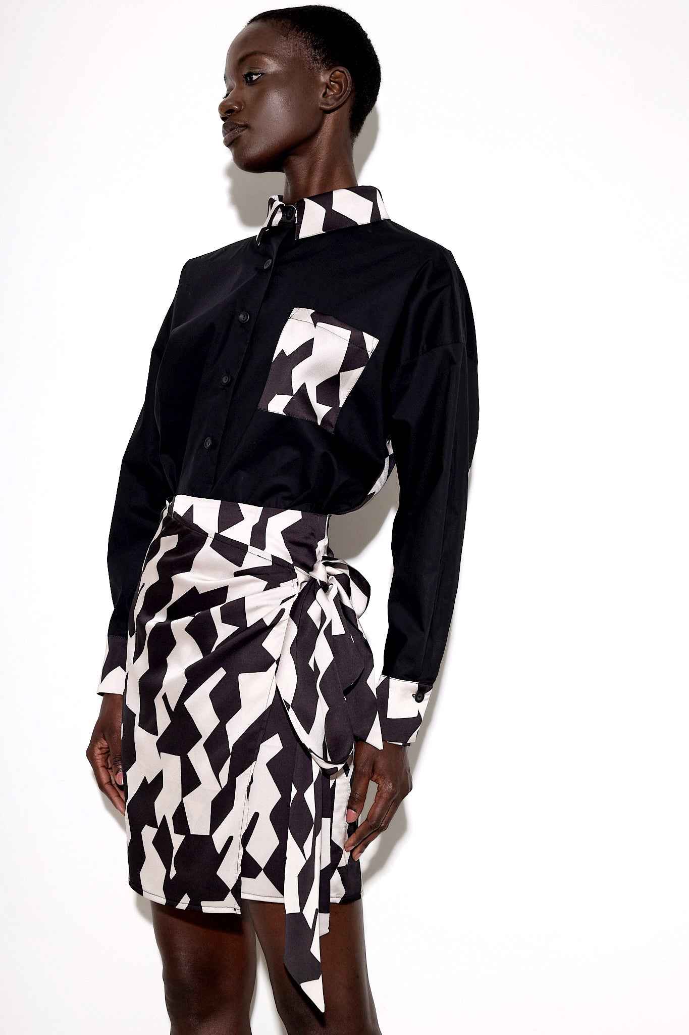Satin Mini Wrap Skirt Printed - Andreakou Concept Store