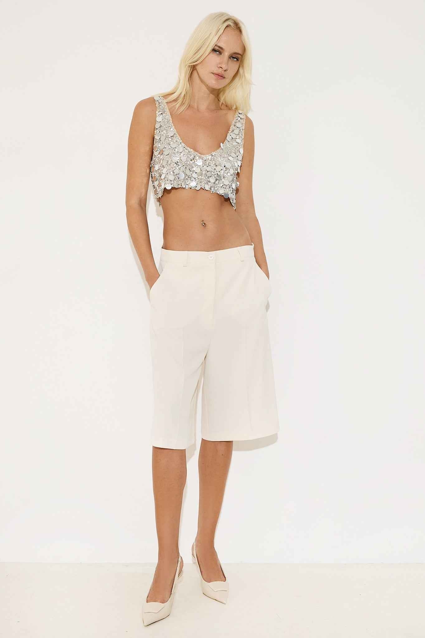 Greta Sequin Crop Top