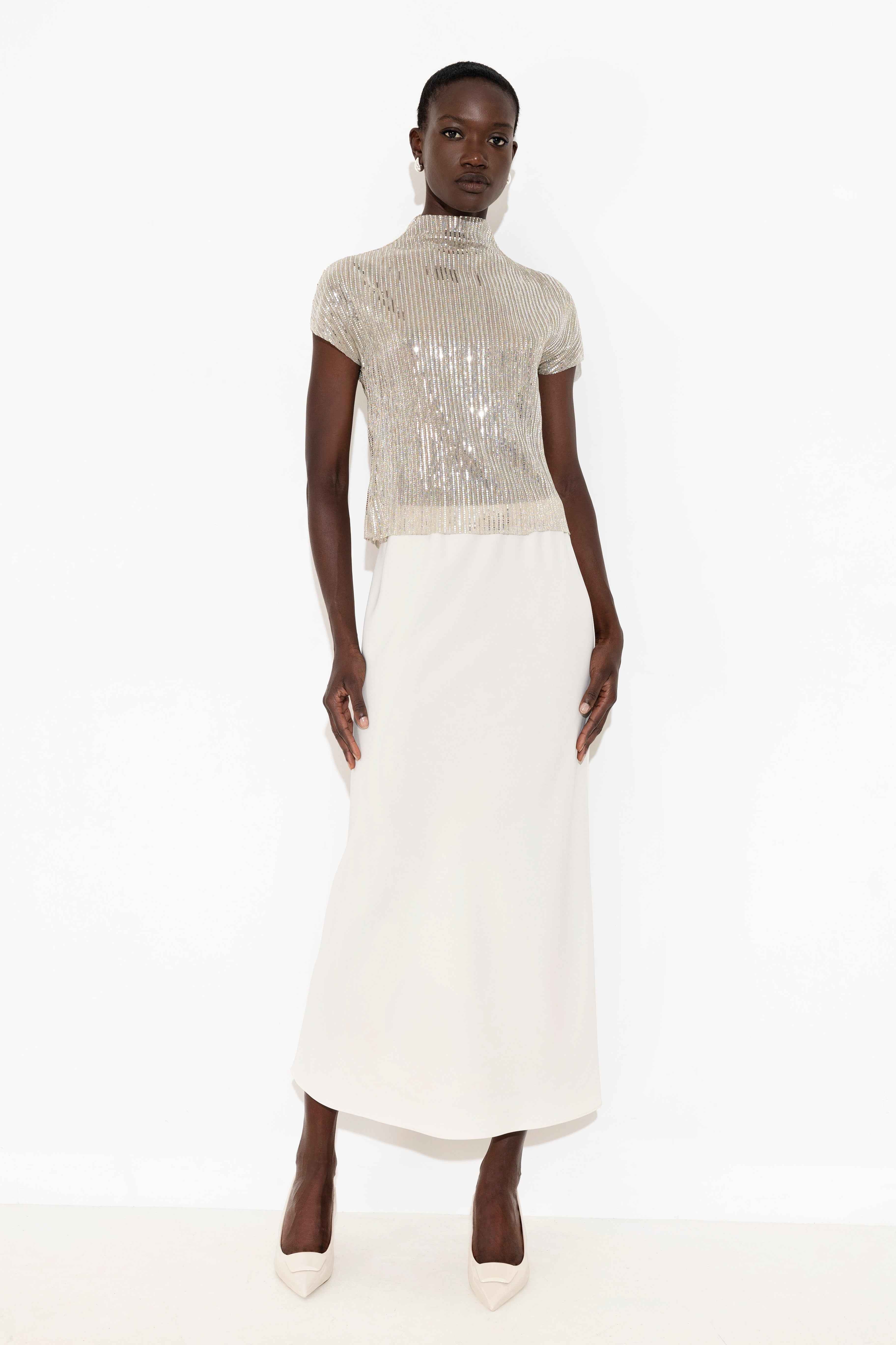 Myla Crepe Skirt Off White