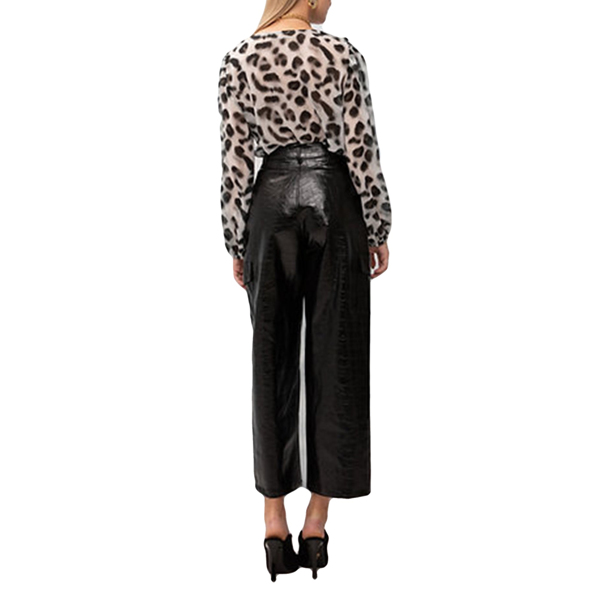 Vegan-Leather Cargo Pants Black - Andreakou Concept Store