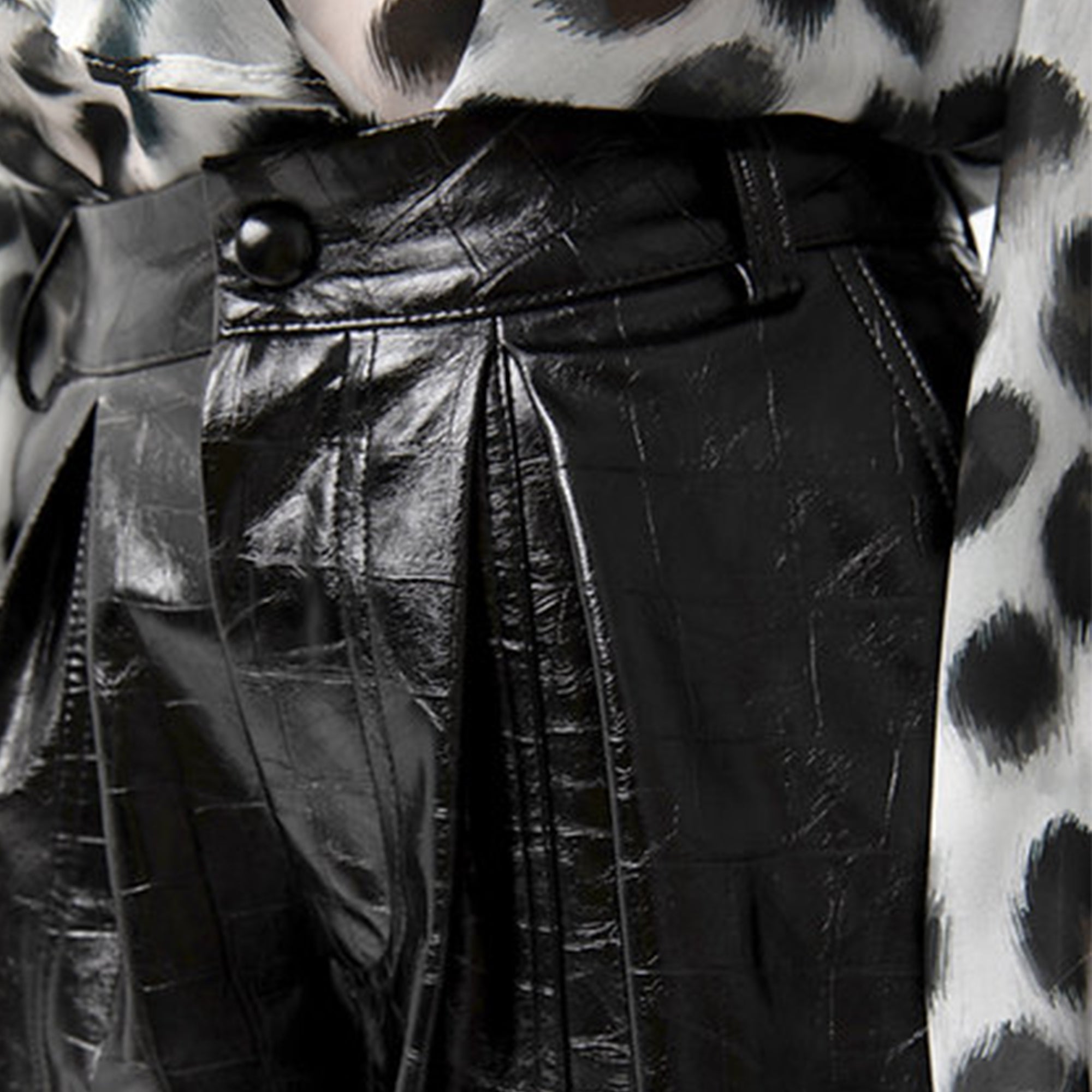 Vegan-Leather Cargo Pants Black - Andreakou Concept Store