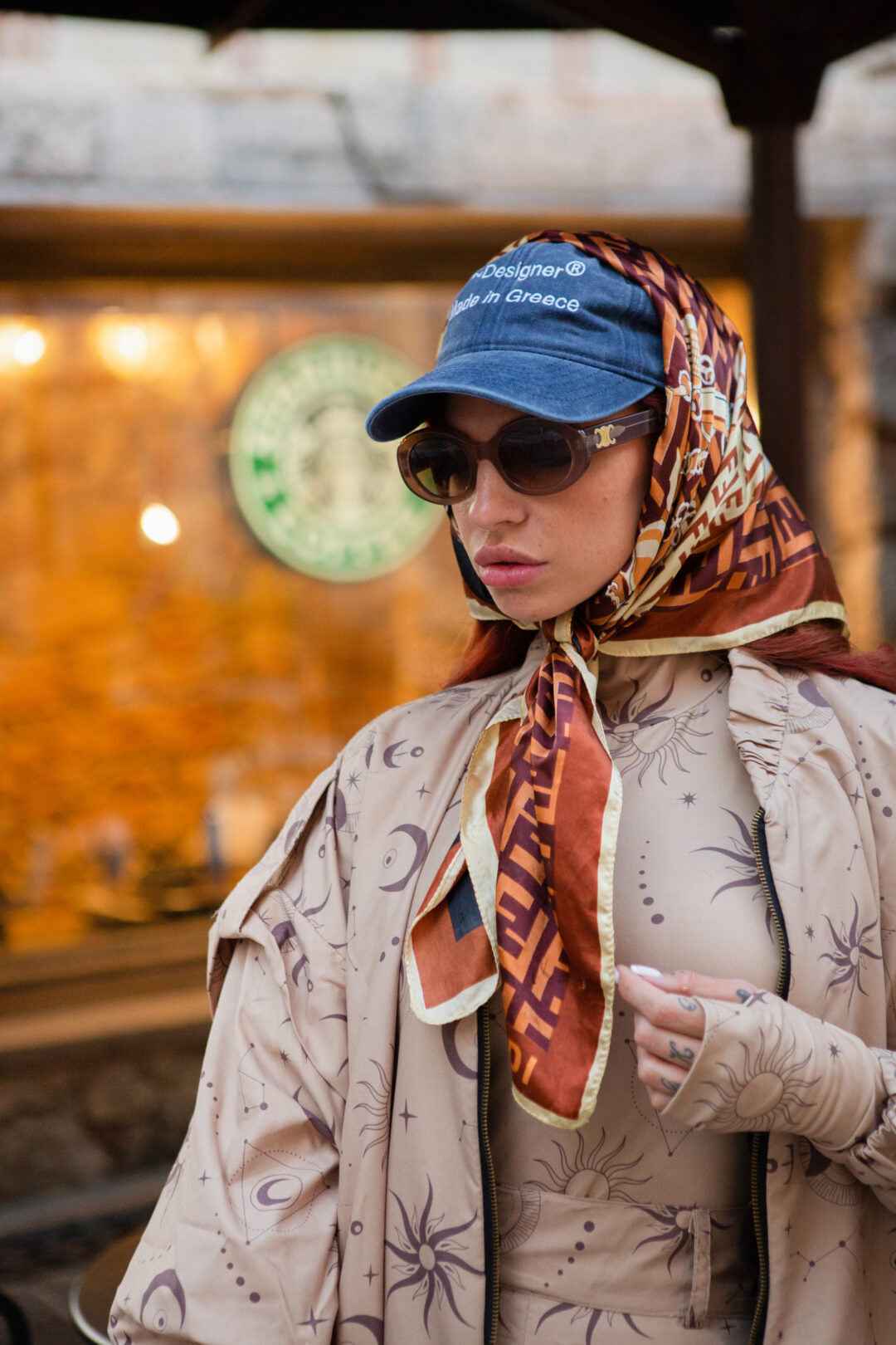 Bomber jacket stars system all over print