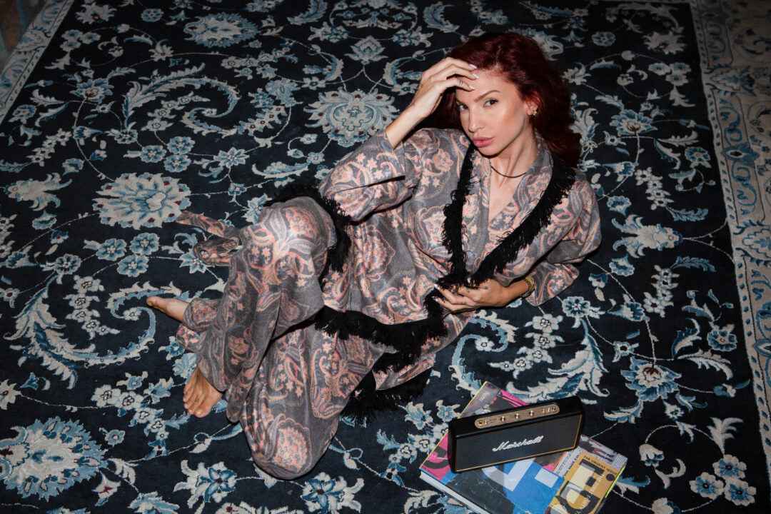 Knitted Lahour All Over Print Pants