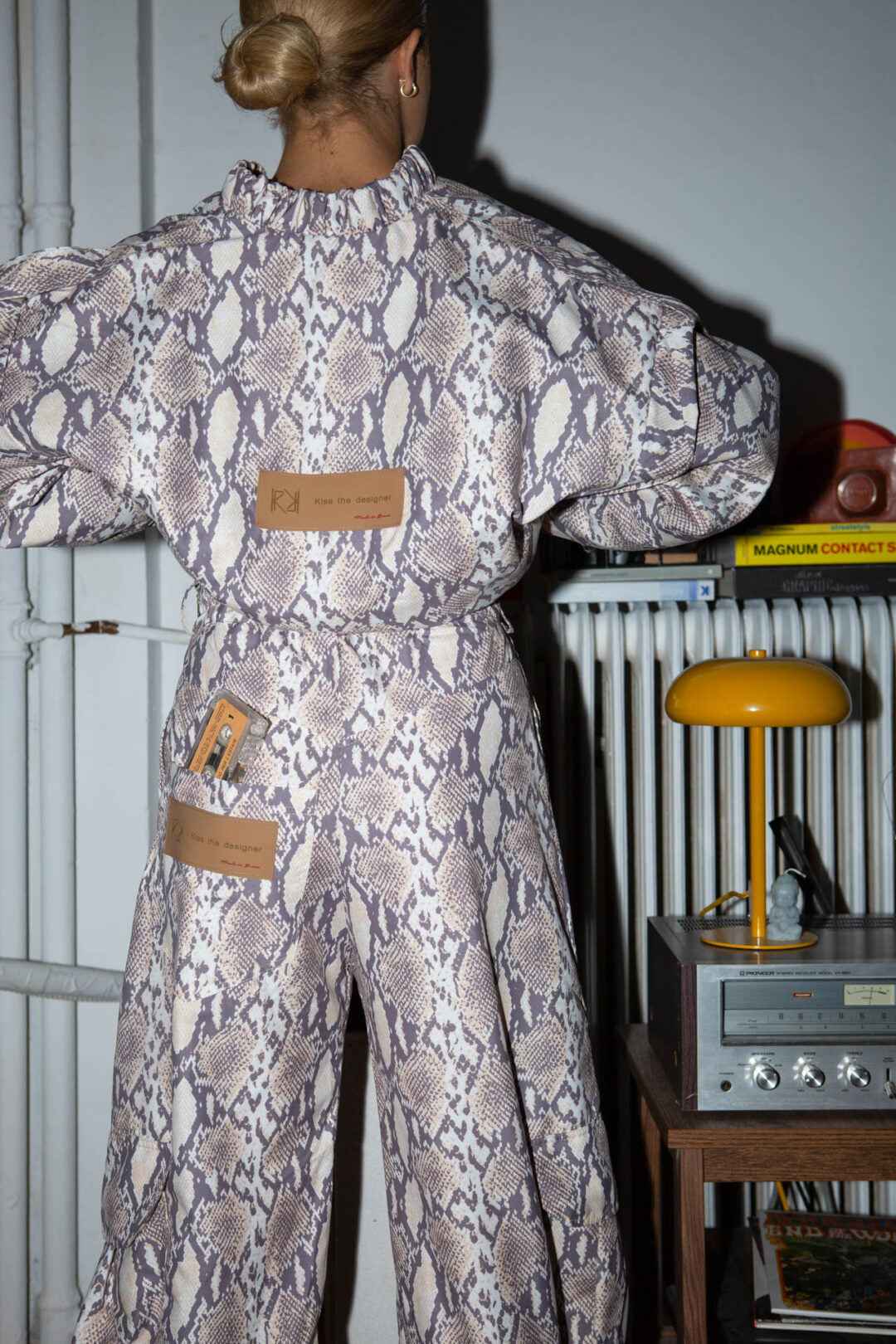 Bomber jacket all over snake print