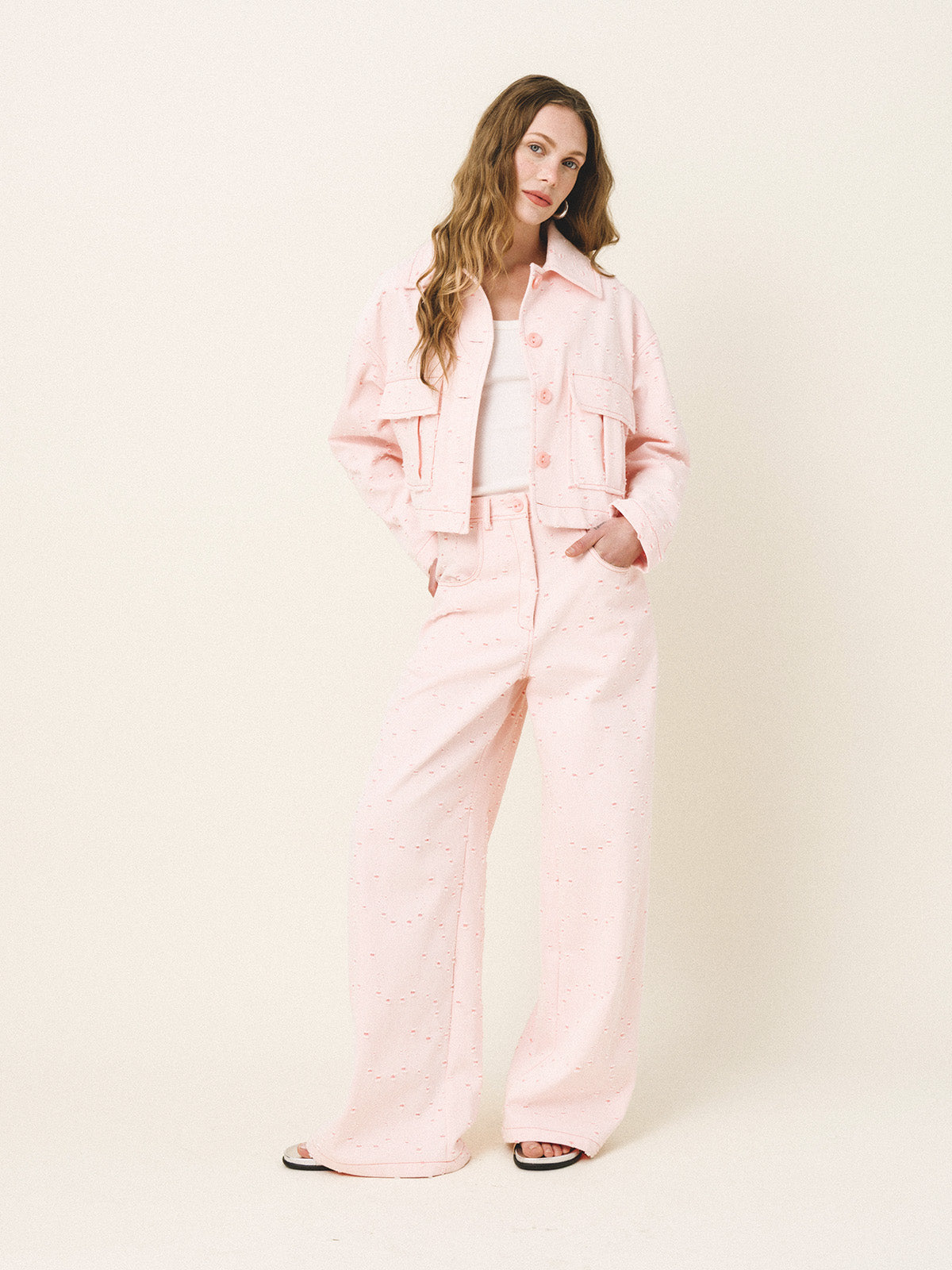 FIORE Denim Crop Jacket - Andreakou Concept Store