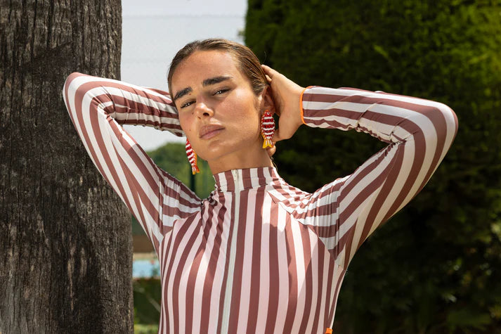 Long Sleeve Swimsuit Metis Chocolate - Andreakou Concept Store