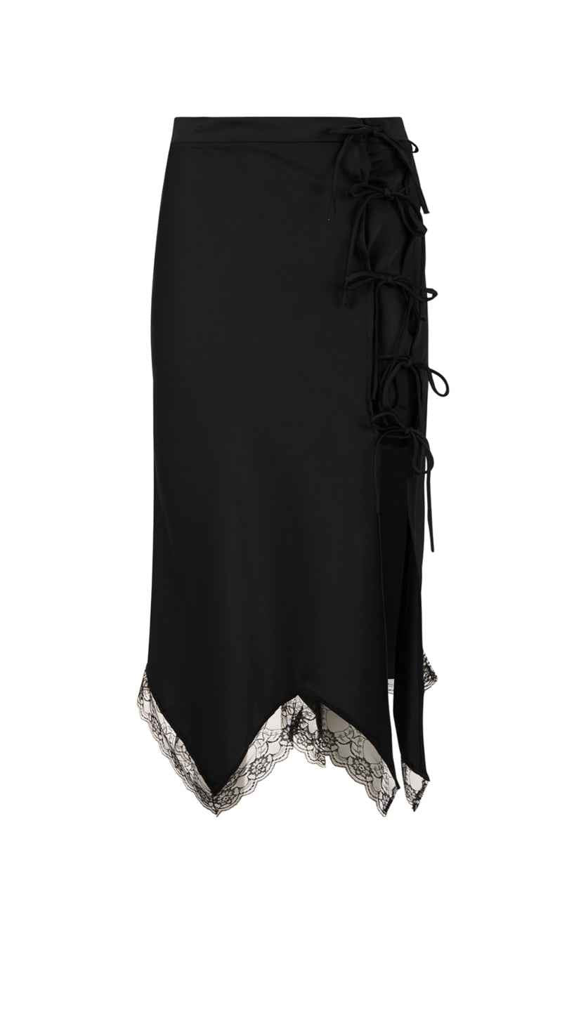 LAYLA Lace-Trim Midi Skirt