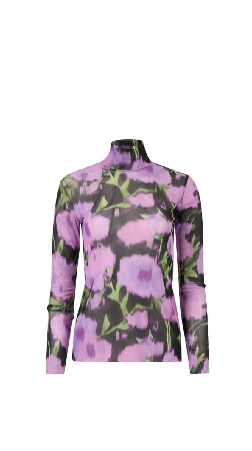 NIA Sheer Turtleneck Top