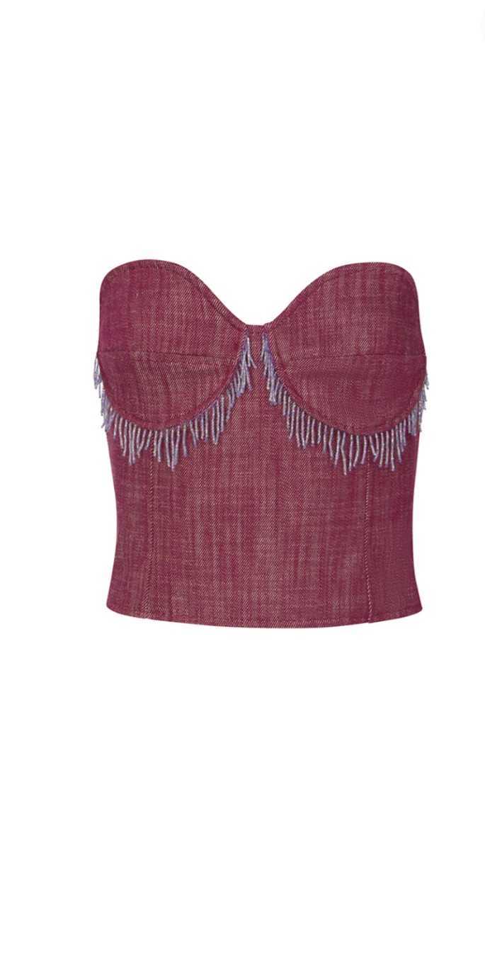 FLORIS Denim Crop Top - Andreakou Concept Store