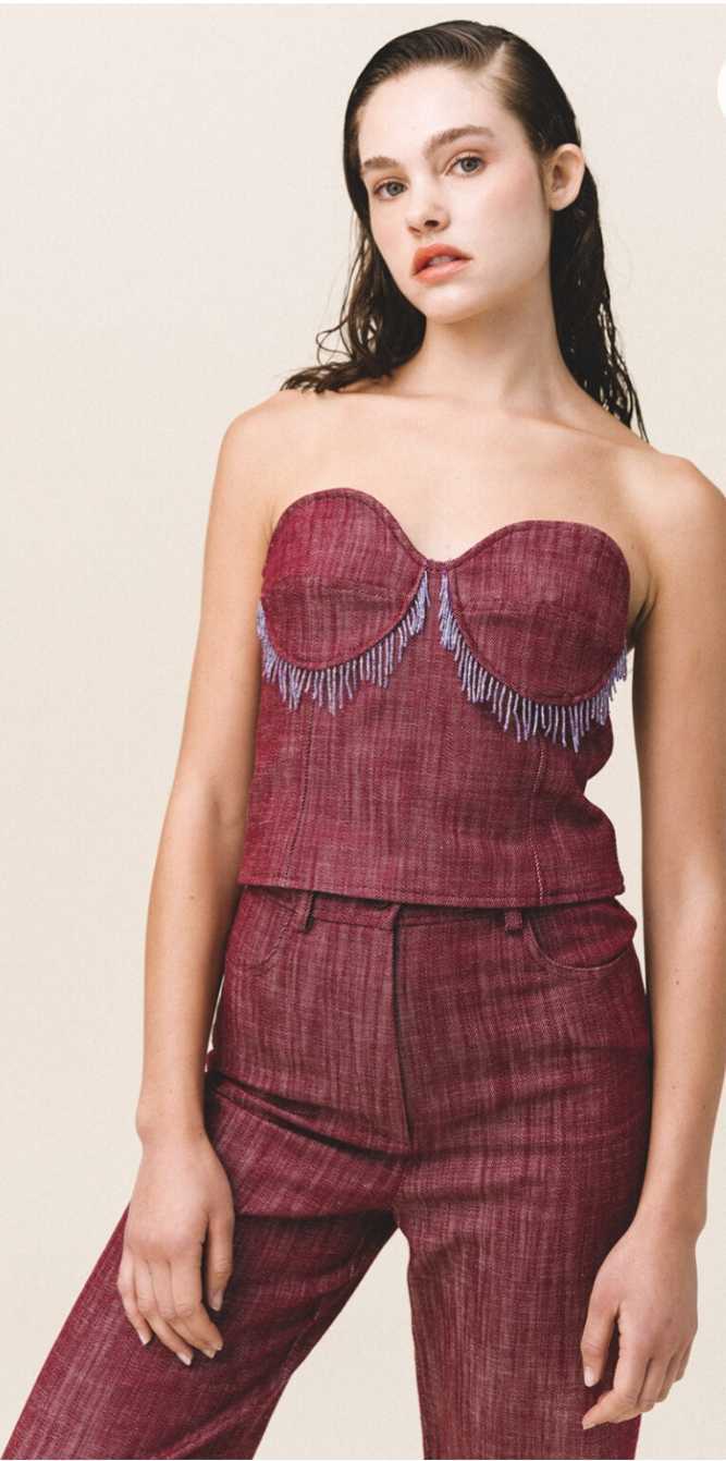 FLORIS Denim Crop Top - Andreakou Concept Store